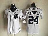Women Detroit Tigers #24 Miguel Cabrera White New Cool Base Stitched Baseball Jersey,baseball caps,new era cap wholesale,wholesale hats